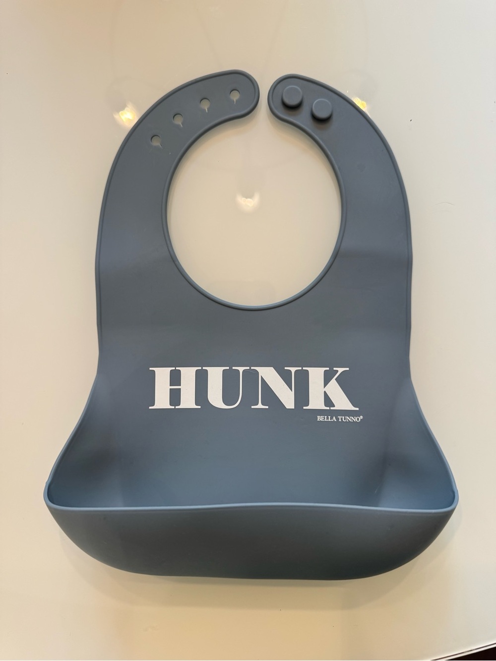 HUNK Silicone Baby Bib in Slate Blue by Bella Tunno
